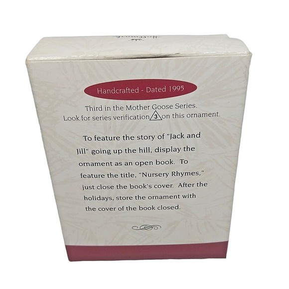 {Vintage} Hallmark Christmas Ornament Jack & Jill Book 1995 Mother Goose Blue - Picture 6 of 8